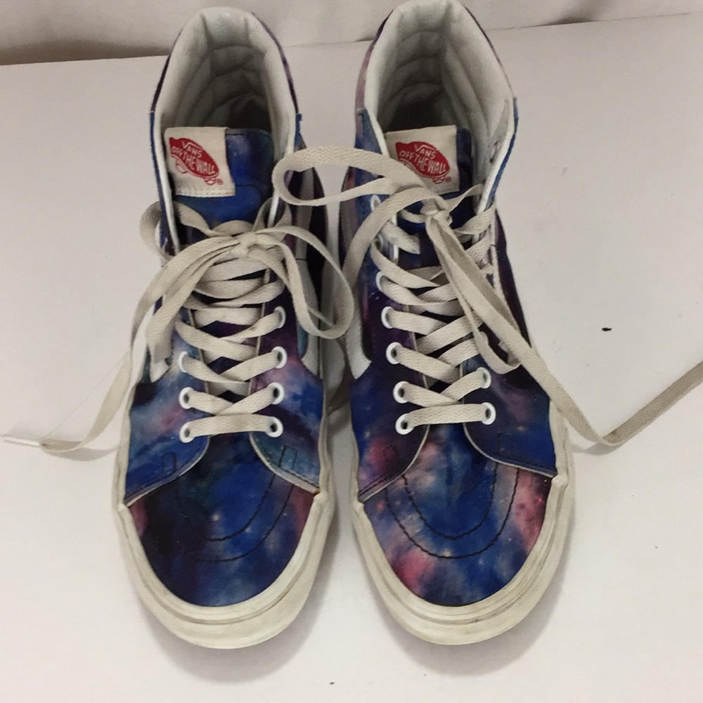 Vans Off the Wall Purple Tye Dye High Top Sneakers Size 10.5 - Picture 3 of 11